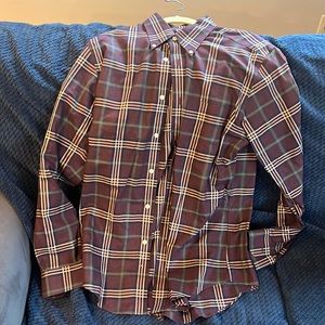 Burgundy button down polo